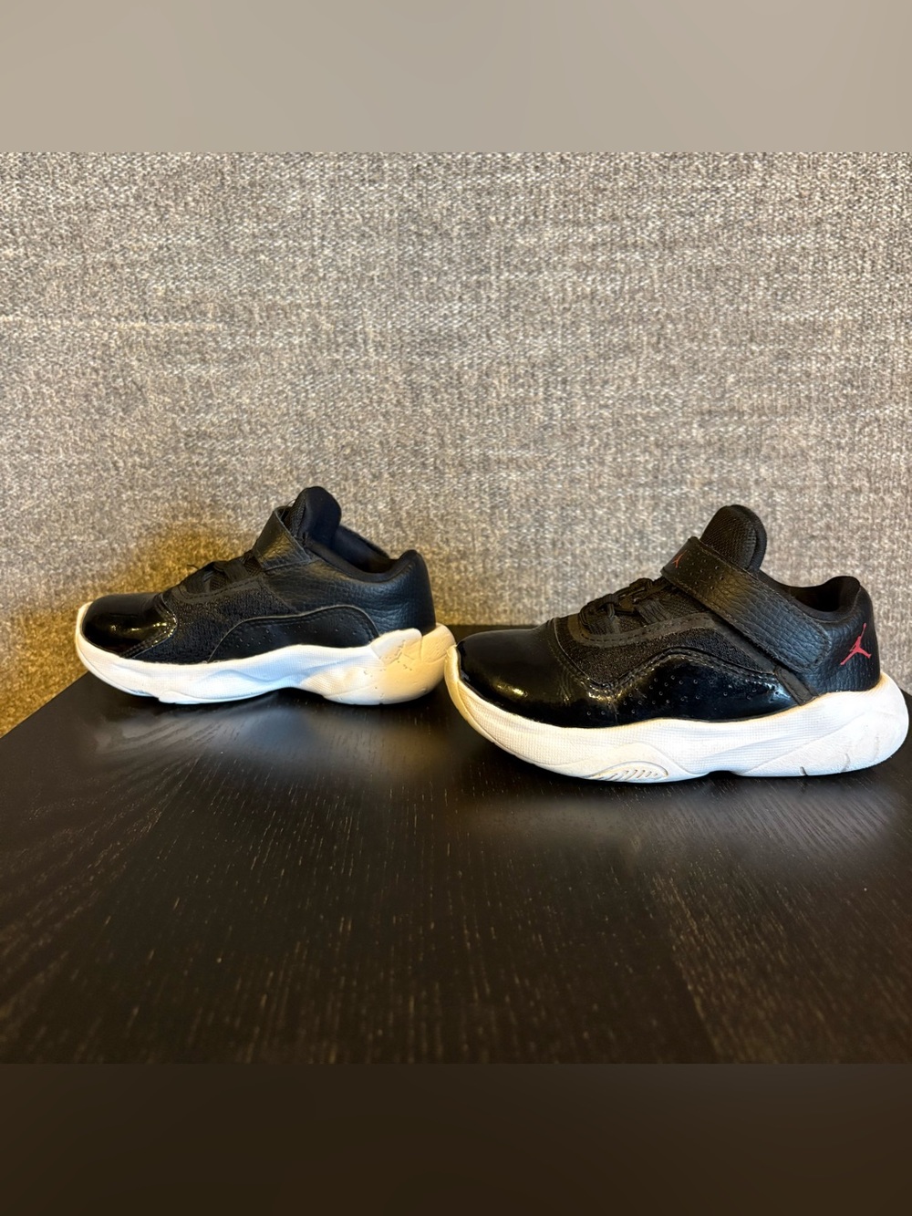 Jordan Kids Black & White Sneakers with Red Jumpman Accent